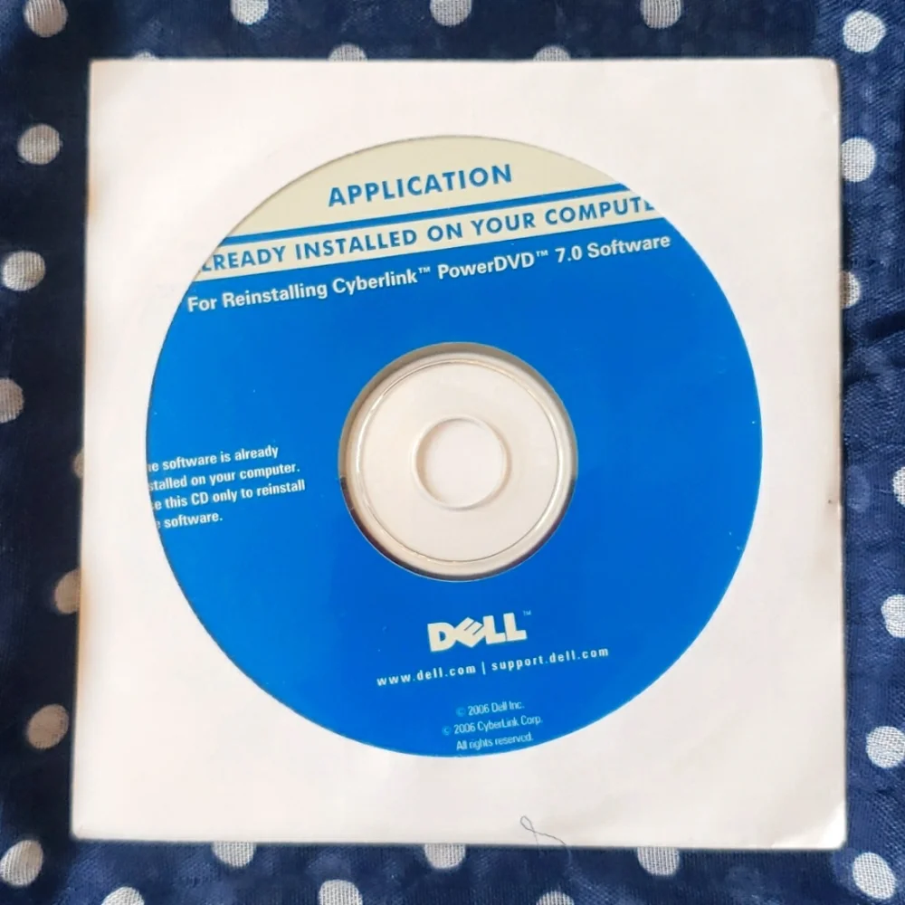 New sealed Dell Cyberlink PowerDVD 7.0 software with code 0JW351 reinstall disc